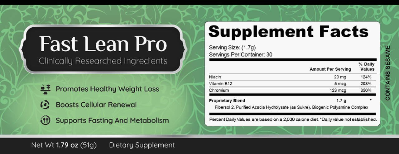 Fast Lean Pro Supplements Facts